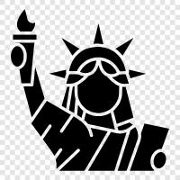 American, Liberty, Statue, National icon svg