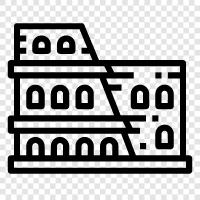 ancient, rome, amphitheater, construction icon svg