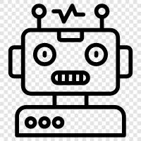 android robot, robot kafası, robot gözleri, robot ağzı ikon svg