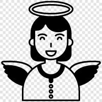 angelic, divine, guardian, messenger ikon svg