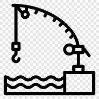 угонщики, рыболовные линии, рыболовные удочки, рыболовецкие катушки Значок svg