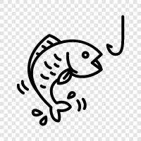 Angling, Bait, Line, Rod icon svg