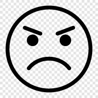 angry, frowning, scowling, facial expression icon svg