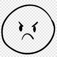 angry, frown, scowl, angry face emoticons icon svg