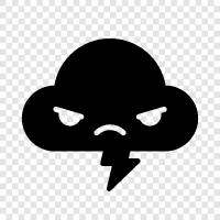 angry sky, angry storm, angry wind, angry rain icon svg