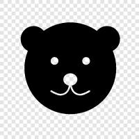 animal, grizzly, brown, black icon svg