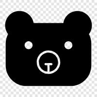 animal, brown, black, bear icon svg