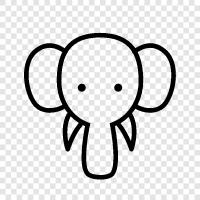 animals, African, tusks, trunk icon svg