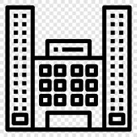 apartments, development, community, estate icon svg