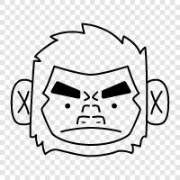 ape, silverback, mountain gorilla, endangered icon svg