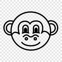 maymun, simian, primate, monkey ikon svg