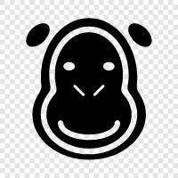 ape, primates, silverback, mountain gorilla icon svg