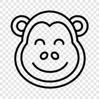 ape, simian, primate, gibbon icon svg