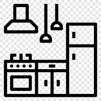 appliances, cooking, cupboards, design icon svg