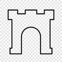 Bogen, Stein, Tür, Architektur symbol