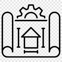 Architekturzeichnung, Architekturzeichnungssoftware, Architekturpapier symbol