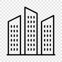 architecture, construction, engineering, skyscrapers icon svg