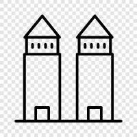 architecture, skyline, skyscrapers, construction icon svg