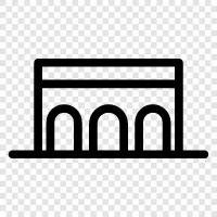 architecture, bridge, Camino, cathedral icon svg