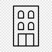 architecture, design, construction, historic icon svg