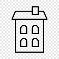 architecture, courtyard, exterior, facade icon svg