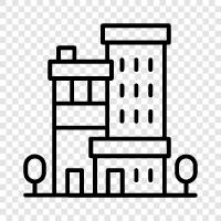 architecture, construction, engineering, facade icon svg