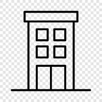 architecture, construction, engineering, facade icon svg