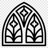 architecture, building, ecclesiastical, Gothic icon svg