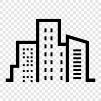 architecture, buildings, streets, squares icon svg