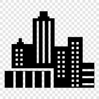 architecture, skyline, buildings, urban planning icon svg