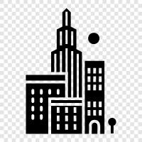 architecture, urban planning, cityscape, downtown icon svg