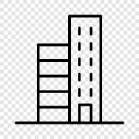 architecture, construction, engineering, glass icon svg