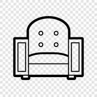 armchair, furniture, leather, fabric icon svg