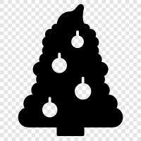 artificial Christmas tree, prelit Christmas tree, Christmas tree ornaments, Christmas tree icon svg