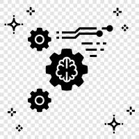 Artificial Intelligence, Neural Networks, Supervised Learning, Unsupervised Learning icon svg