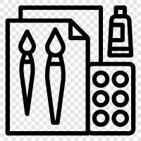 artwork, canvas, brush, palette icon svg