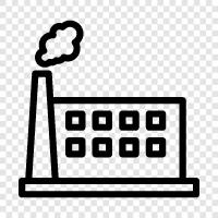 Montagelinie, Produktionslinie, Fertigung, Produktion symbol