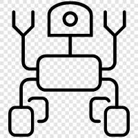 Astronaut, Weltraum, Roboter, Mensch symbol