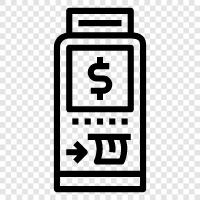 ATM, bank, check cashing, money icon svg