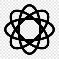 atoms, bonding, molecules, reactions icon svg