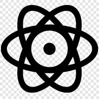 atoms, electrons, protons, carbon icon svg