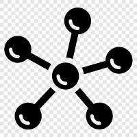 atomlar, kimyasal reaksiyonlar, elementler, fiziksel özellikler ikon svg