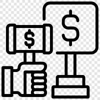 auctioneer, auction house, auctioneer s fees, auctioneer s tips icon svg