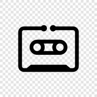 audio cassette, music cassette, tape recorder, VHS icon svg