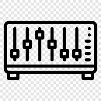 Звуковой уравняющий, музыкальный уравнитель, усовершенствование звука, настройка звука Значок svg