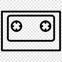 audio tape, magnetic tape, cassette tape, reelto-reel icon svg