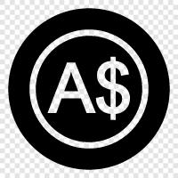 aussie dollar, currency, money, economy icon svg