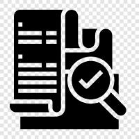 authentication, substantiation, evidence, records icon svg