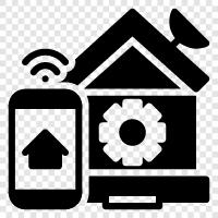 automation, home security, home weatherization, smart home icon svg