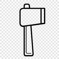 Axe handle, Axe head, Axe sharpener, Axe handle material icon svg